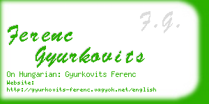 ferenc gyurkovits business card